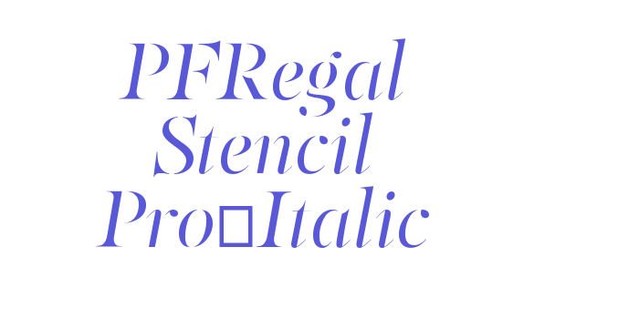 PFRegal Stencil Pro-Italic Font Download