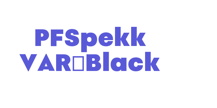 PFSpekk VAR-Black Font Download