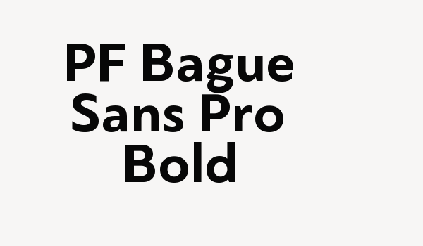 PF Bague Sans Pro Bold Font