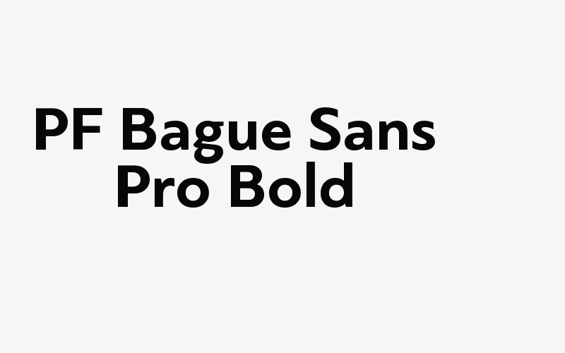 PF Bague Sans Pro Bold Font