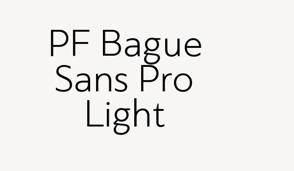 PF Bague Sans Pro Light Font