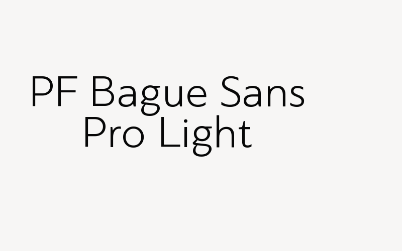 PF Bague Sans Pro Light Font