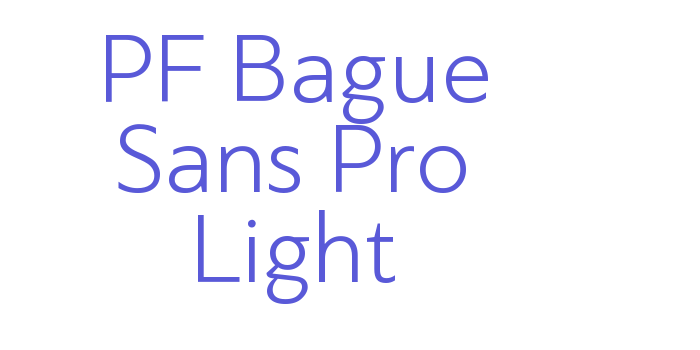 PF Bague Sans Pro Light Font