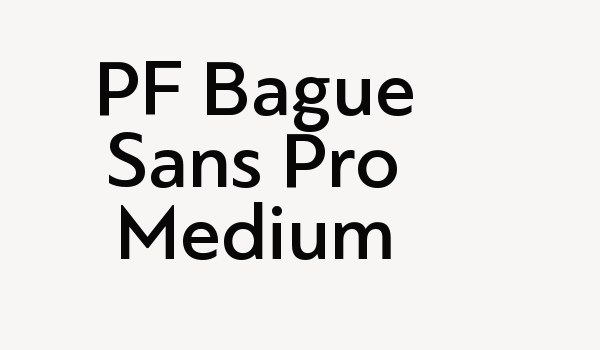 PF Bague Sans Pro Medium Font