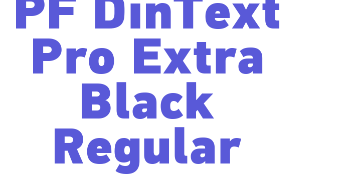 PF DinText Pro Extra Black Regular Font