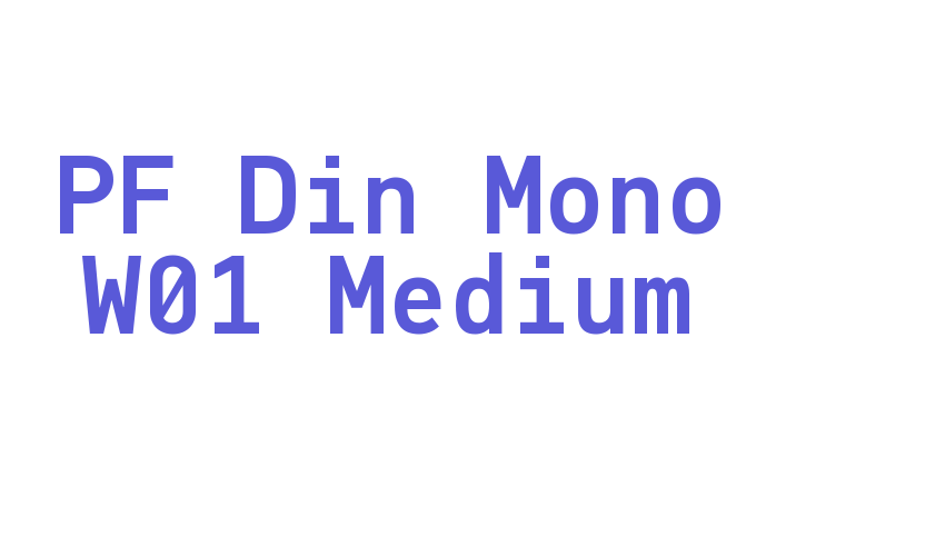 PF Din Mono W01 Medium Font