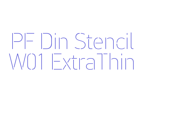 PF Din Stencil W01 ExtraThin Font