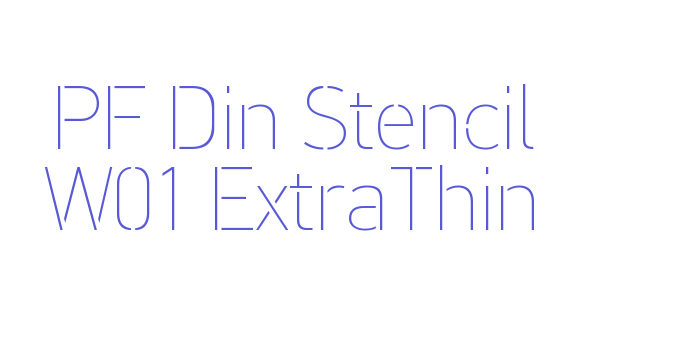 PF Din Stencil W01 ExtraThin Font Download