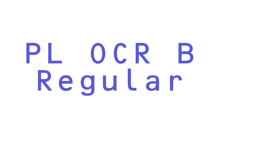 PL OCR B Regular Font