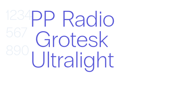 PP Radio Grotesk Ultralight font free