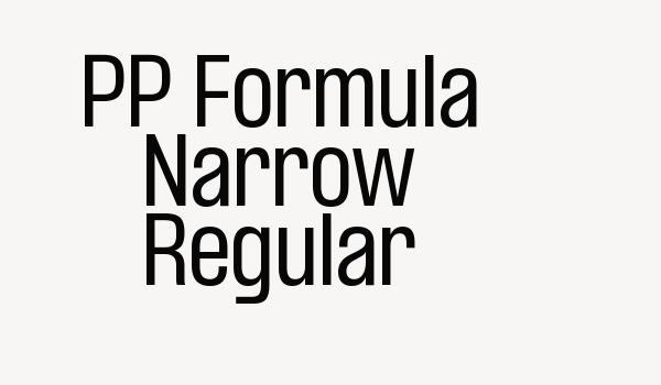 PP Formula Narrow Regular Font