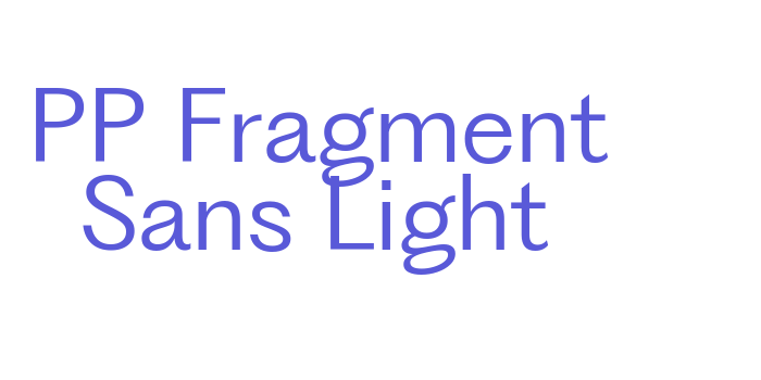 PP Fragment Sans Light Font Download