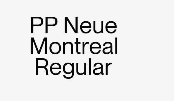 PP Neue Montreal Regular Font