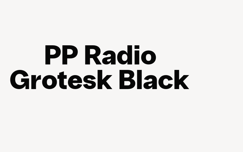 PP Radio Grotesk Black Font