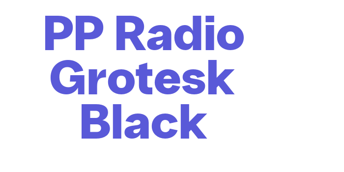 PP Radio Grotesk Black Font