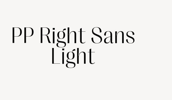 PP Right Sans Light Font