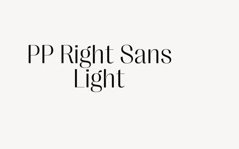 PP Right Sans Light Font