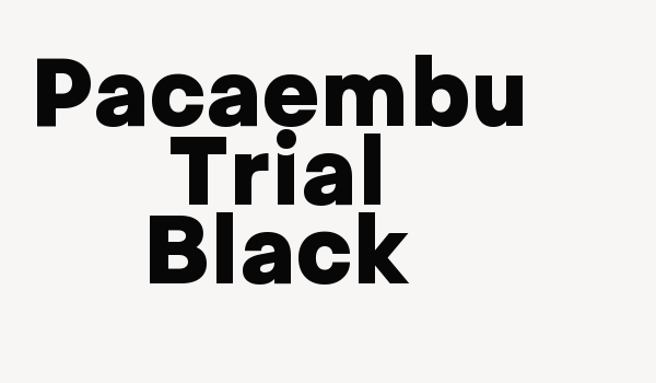 Pacaembu Trial Black Font