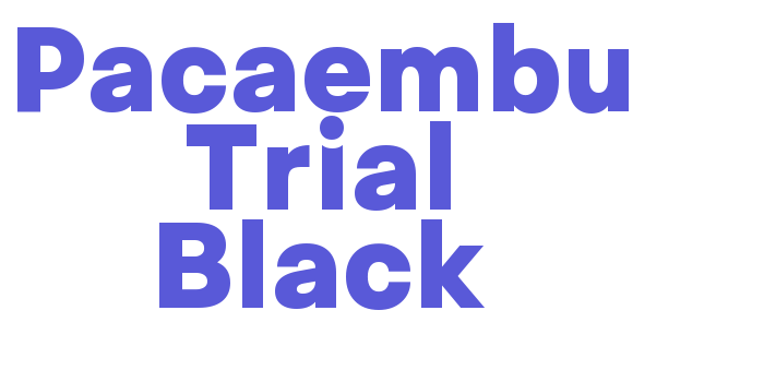 Pacaembu Trial Black Font