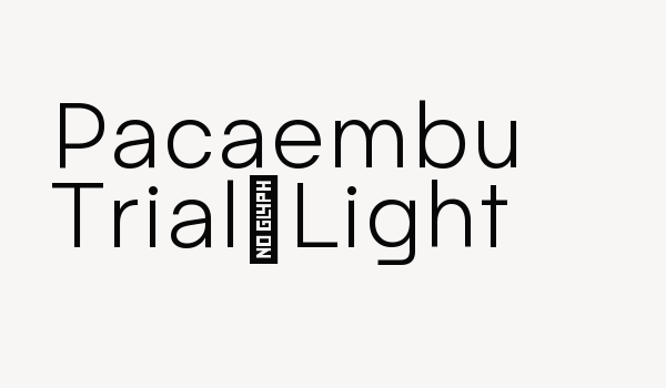 Pacaembu Trial Light Font