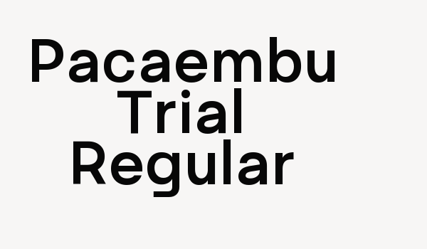 Pacaembu Trial Regular Font