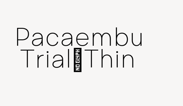 Pacaembu Trial Thin Font