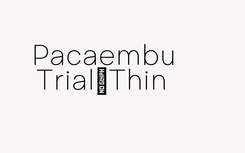 Pacaembu Trial Thin Font