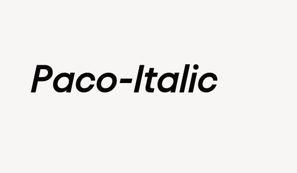 Paco-Italic Font