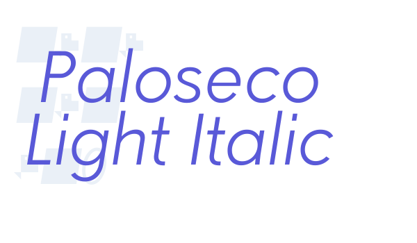 Paloseco Light Italic font free