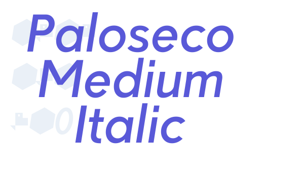 Paloseco Medium Italic font free