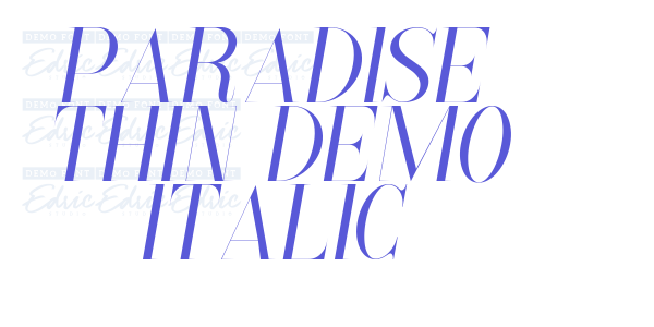 Paradise Thin Demo Italic font