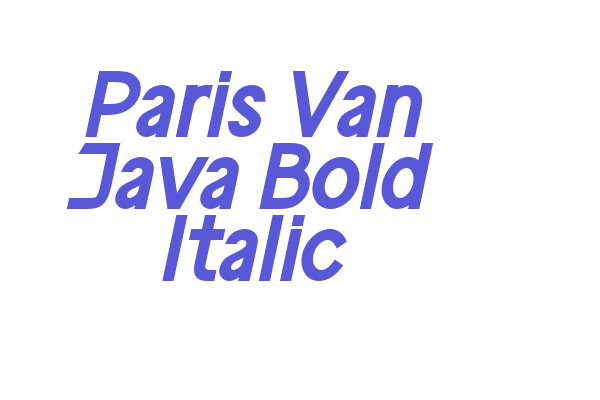 Paris Van Java Bold Italic Font