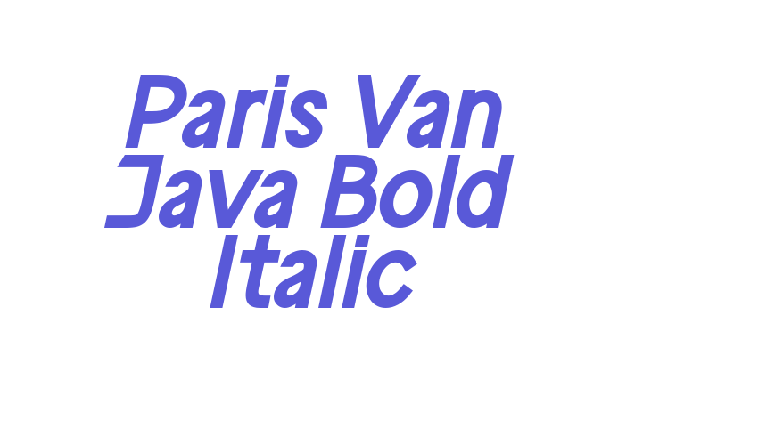 Paris Van Java Bold Italic Font Download