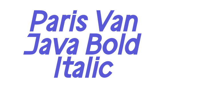 Paris Van Java Bold Italic Font Download