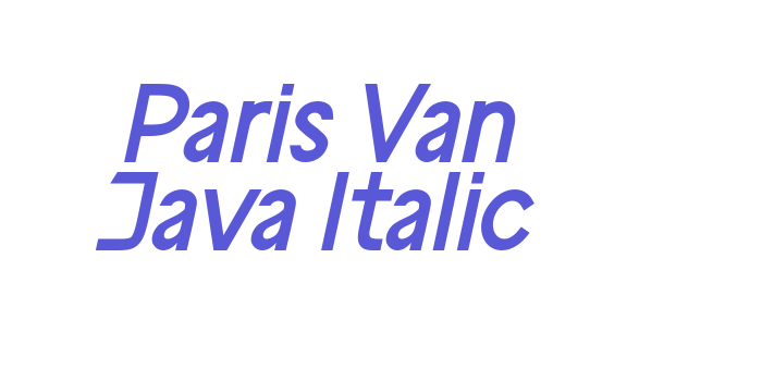 Paris Van Java Italic Font Download