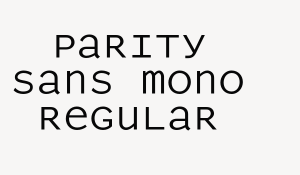 Parity Sans Mono Regular Font