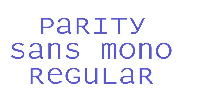 Parity Sans Mono Regular Font Download