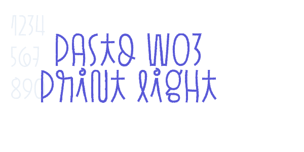 Pasto W03 Print Light font free