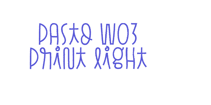 Pasto W03 Print Light Font Download