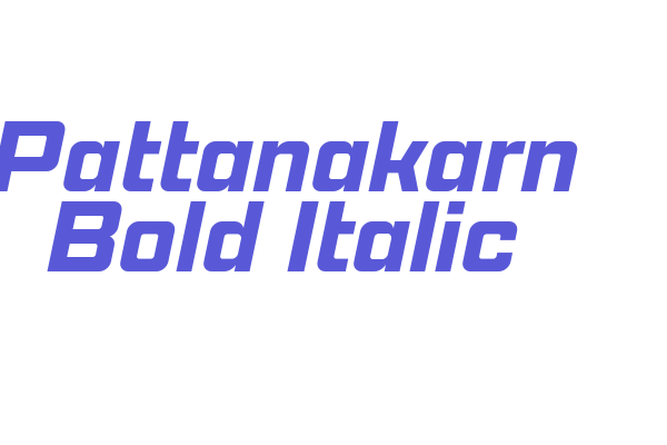 Pattanakarn Bold Italic Font