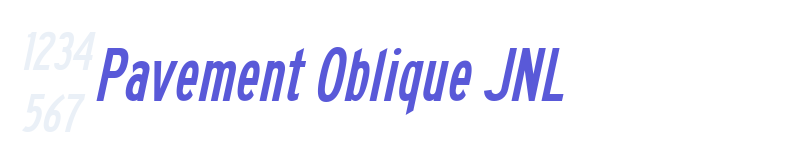 Pavement Oblique JNL-related font