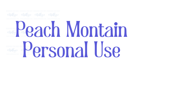 Peach Montain Personal Use font free