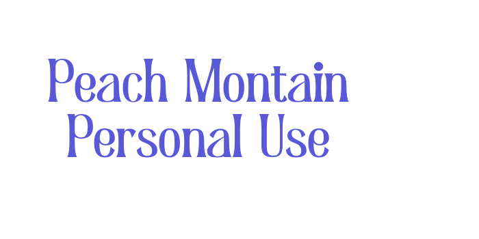 Peach Montain Personal Use Font Download