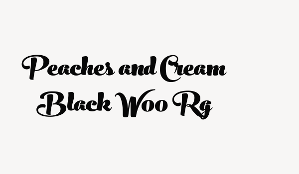 Peaches and Cream Black W00 Rg Font