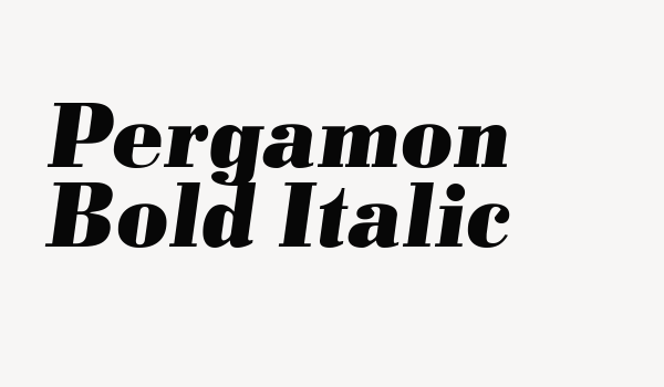 Pergamon Bold Italic Font