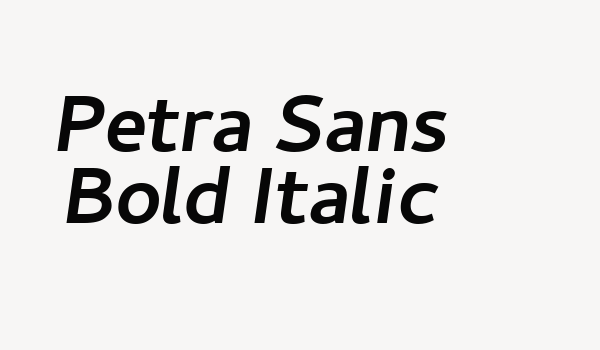 Petra Sans Bold Italic Font