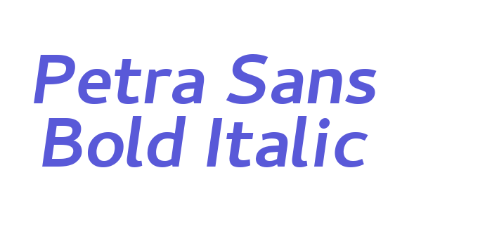 Petra Sans Bold Italic Font