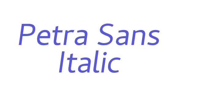 Petra Sans Italic Font