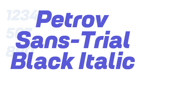 Petrov Sans-Trial Black Italic font