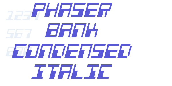 Phaser Bank Condensed Italic font